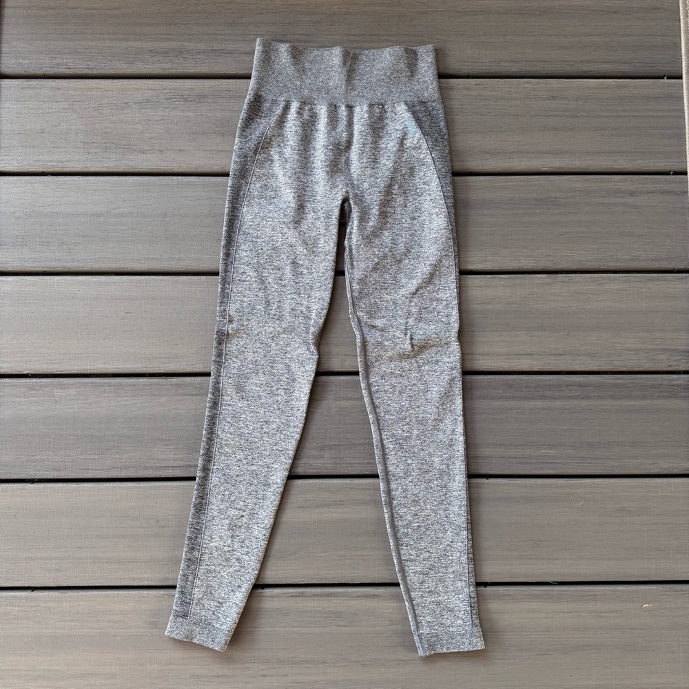 Gymshark Women’s High Waisted Leggings Charcoal Marl Smokey Teal Size Small